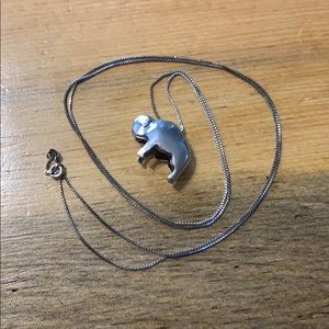 Southwest Long chain sterling silver bison